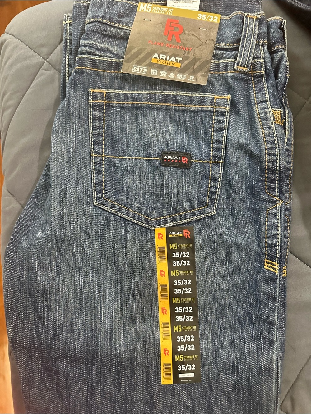 Ariat M5 Straight Fit Jeans in Dark Indigo with Contrast Stitching